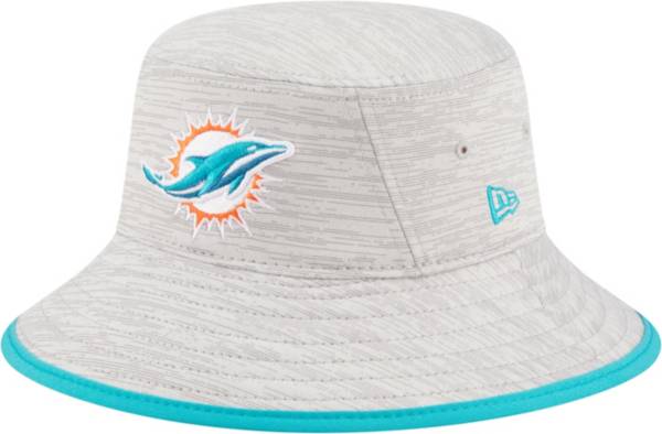New Era Men's Miami Dolphins Distinct Grey Adjustable Bucket Hat