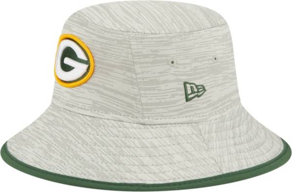 New Era Men's Green Bay Packers Distinct Grey Adjustable Bucket Hat