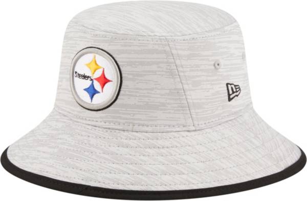 New Era Men's Pittsburgh Steelers Distinct Grey Adjustable Bucket Hat