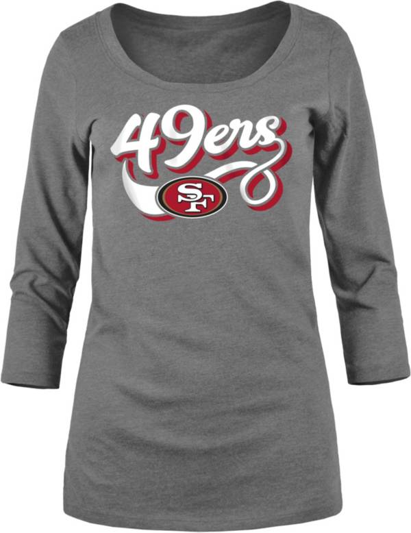 New Era Apparel Women's San Francisco 49ers Graphic Long Sleeve Charcoal T-Shirt