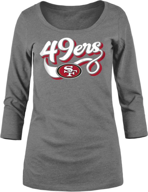 New Era Apparel Women's San Francisco 49ers Graphic Long Sleeve Charcoal T-Shirt product image