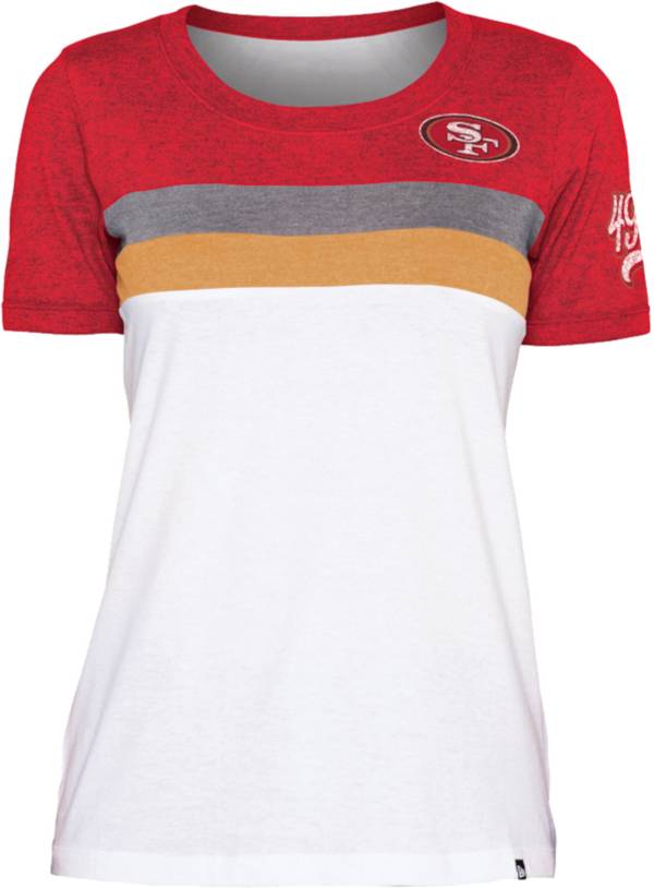 New Era Women's San Francisco 49ers Colorblock White T-Shirt