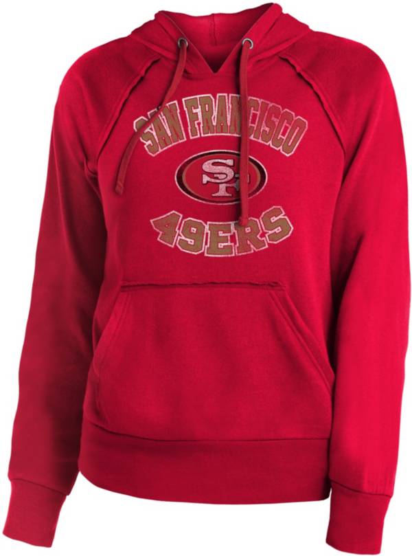 New Era Apparel Women's San Francisco 49ers Logo Pullover Red Hoodie