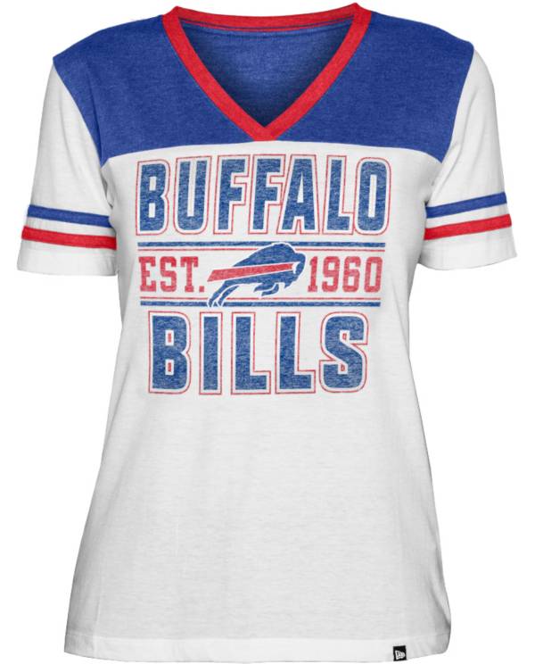 New Era Women's Buffalo Bills Established V-Neck White T-Shirt