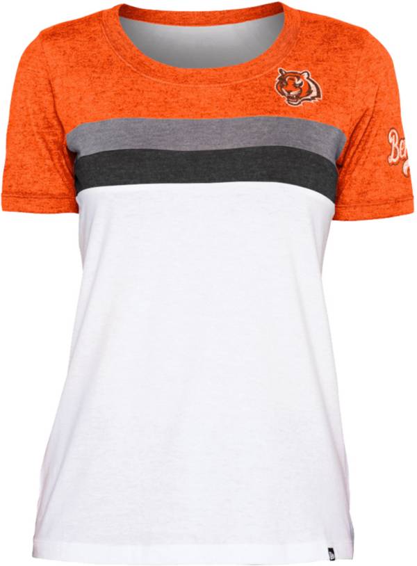 New Era Women's Cincinnati Bengals Colorblock White T-Shirt