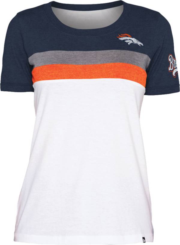 New Era Women's Denver Broncos Colorblock White T-Shirt