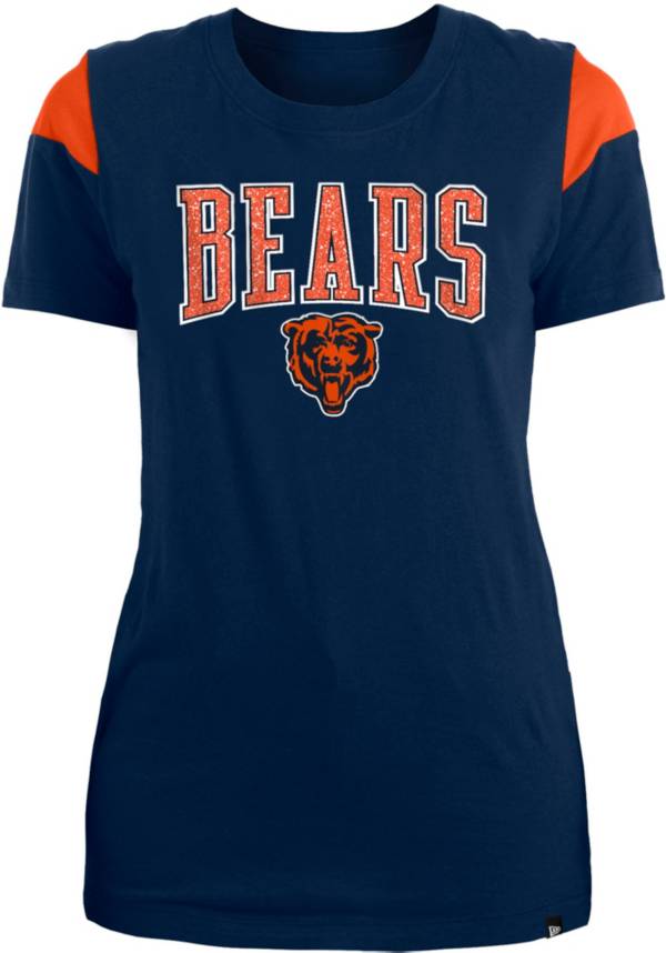 New Era Apparel Women's Chicago Bears Glitter Gel Blue T-Shirt product image