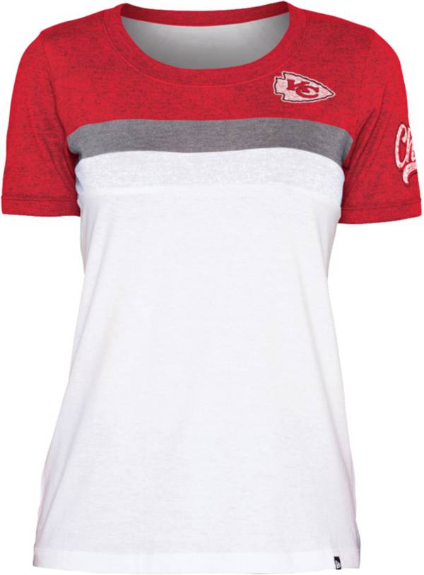 New Era Women's Kansas City Chiefs Colorblock White T-Shirt