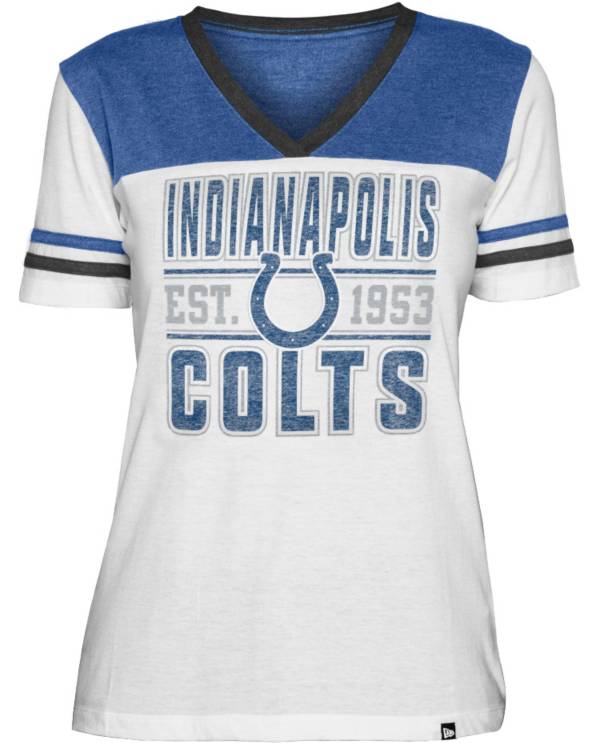 New Era Women's Indianapolis Colts Established V-Neck White T-Shirt