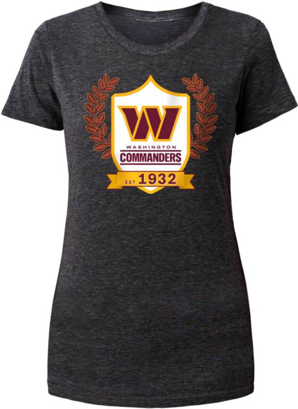 New Era Women's Washington Commanders Shield Tri-Blend Black T-Shirt