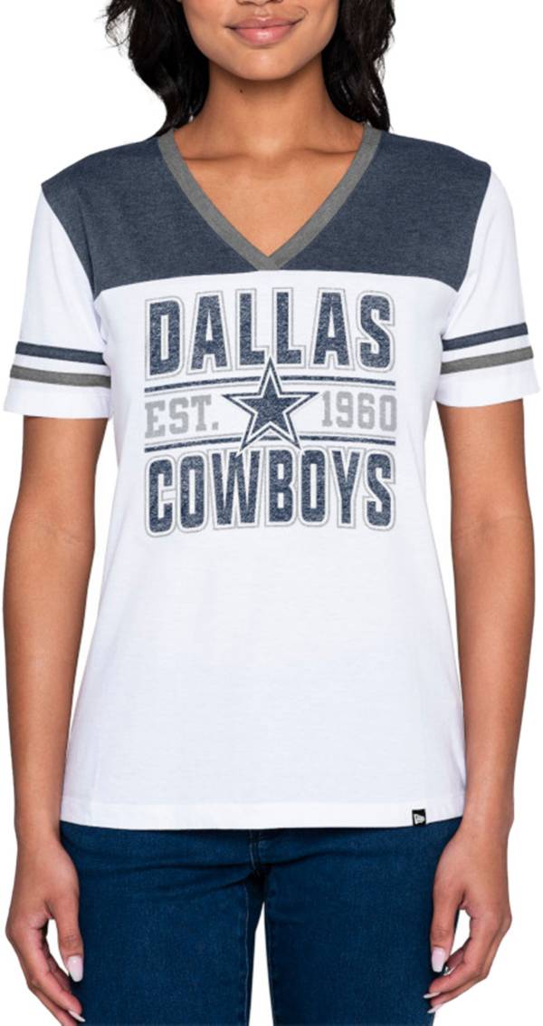 New Era Women's Dallas Cowboys Establish White V-Neck T-Shirt product image