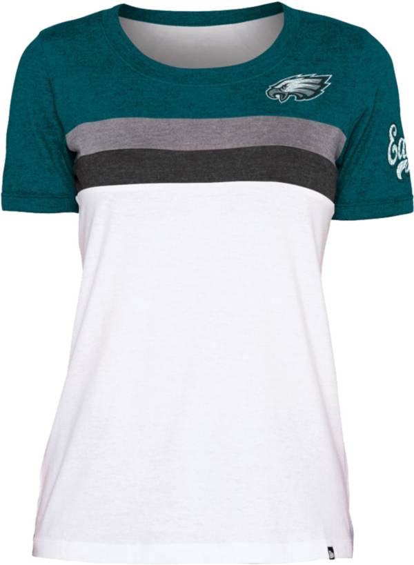 New Era Women's Philadelphia Eagles Colorblock White T-Shirt