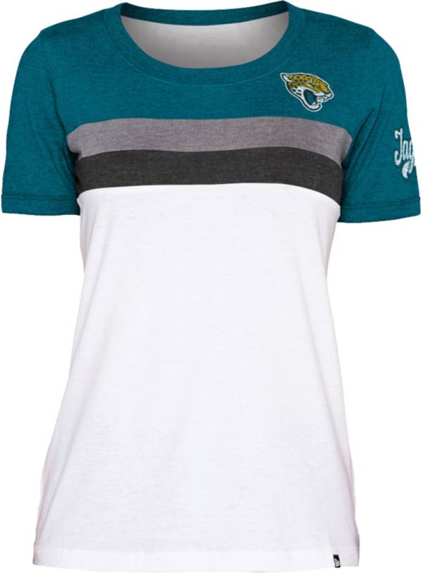 New Era Women's Jacksonville Jaguars Colorblock White T-Shirt