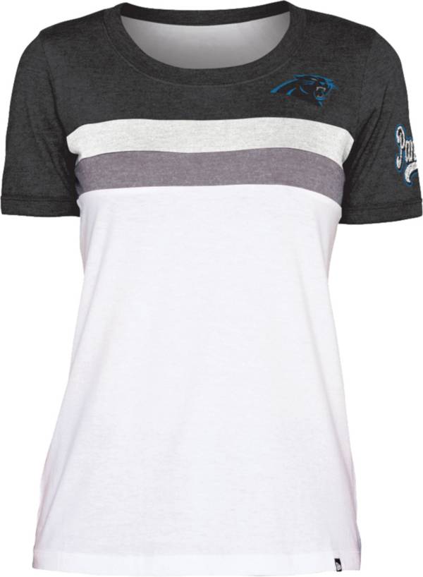 New Era Women's Carolina Panthers Colorblock White T-Shirt