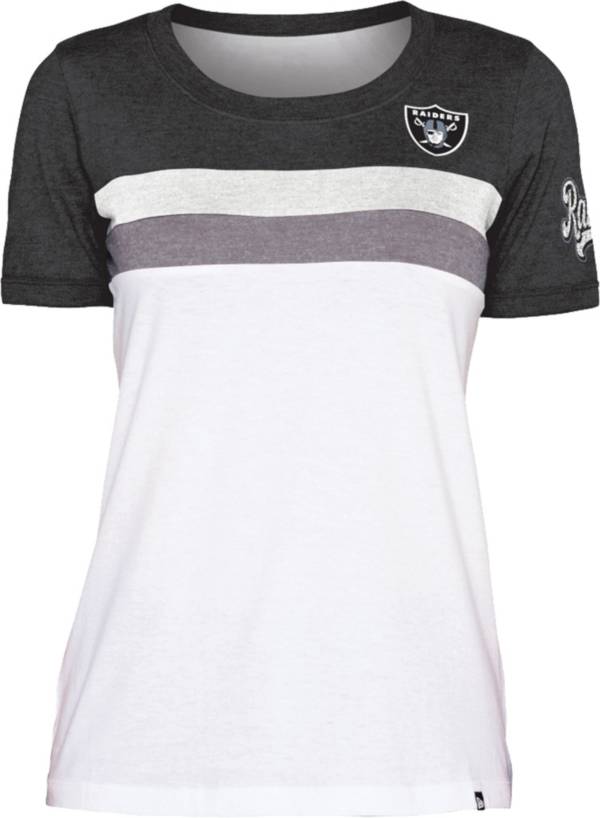 New Era Women's Las Vegas Raiders Colorblock White T-Shirt