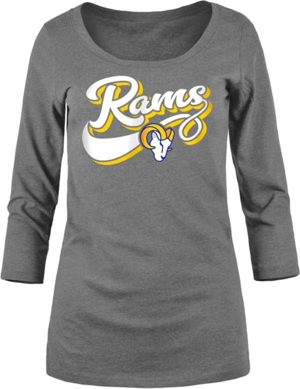 New Era Apparel Women's Los Angeles Rams Graphic Long Sleeve Charcoal T-Shirt