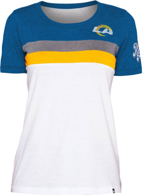 New Era Women's Los Angeles Rams Colorblock White T-Shirt