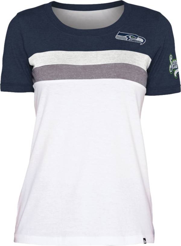 New Era Women's Seattle Seahawks Colorblock White T-Shirt