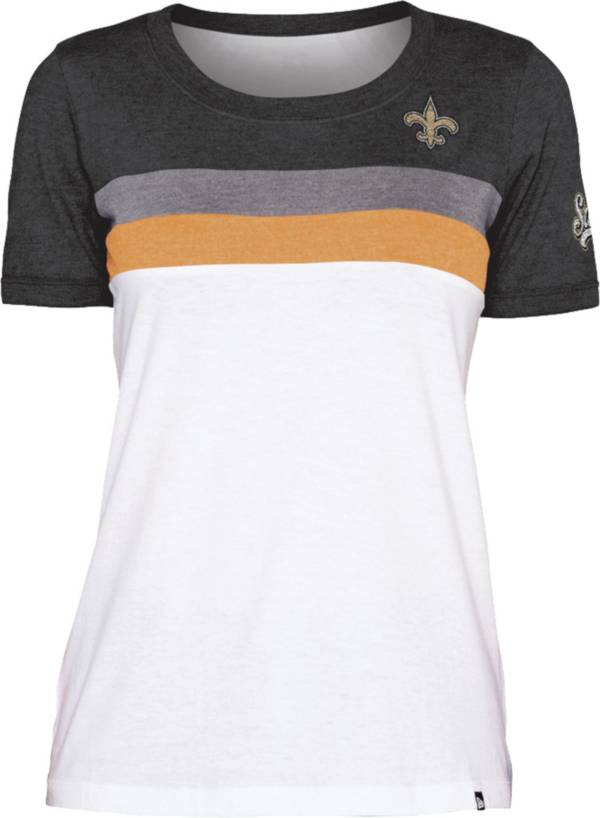 New Era Women's New Orleans Saints Colorblock White T-Shirt