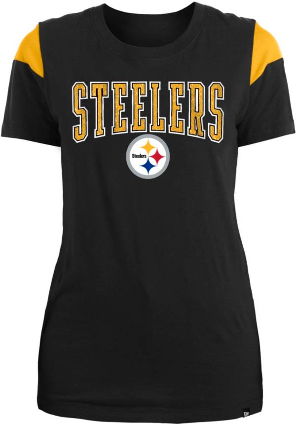 New Era Apparel Women's Pittsburgh Steelers Glitter Gel Black T-Shirt product image