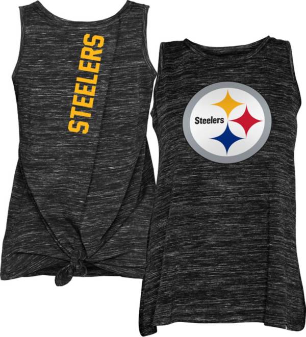 New Era Women's Pittsburgh Steelers Splitback Black Tank Top