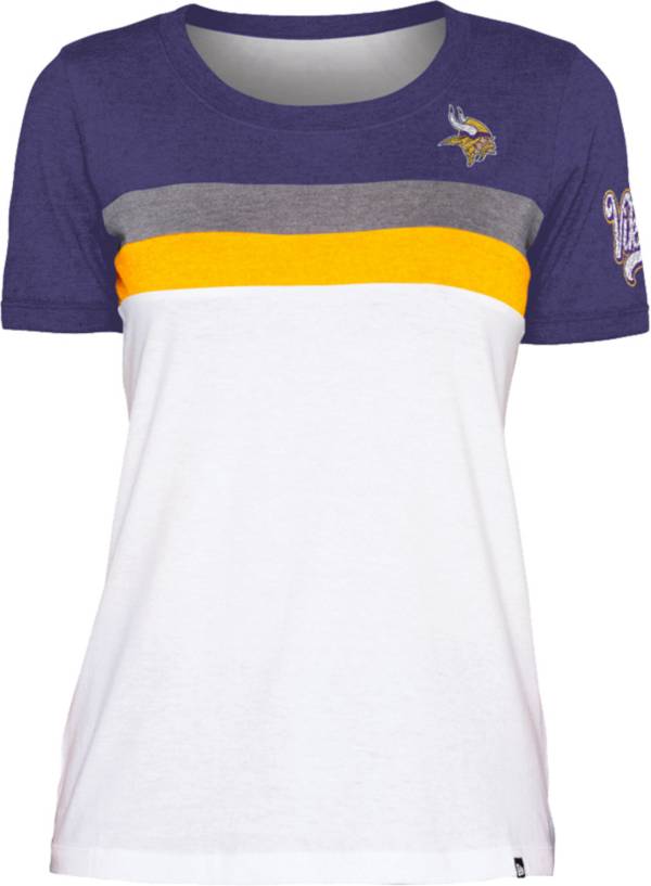 New Era Women's Minnesota Vikings Colorblock White T-Shirt