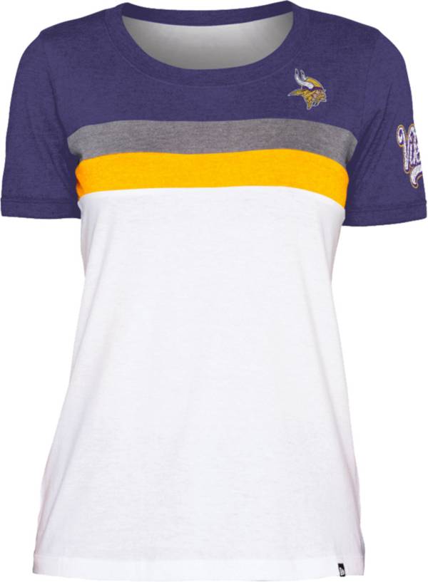 New Era Women's Minnesota Vikings Colorblock White T-Shirt product image