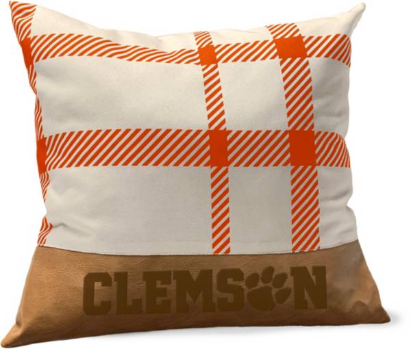 Pegasus Sports Clemson Tigers Faux Leather Pillow