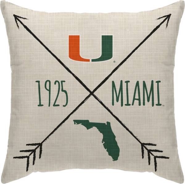 Pegasus Sports Miami Hurricanes Cross Décor Pillow