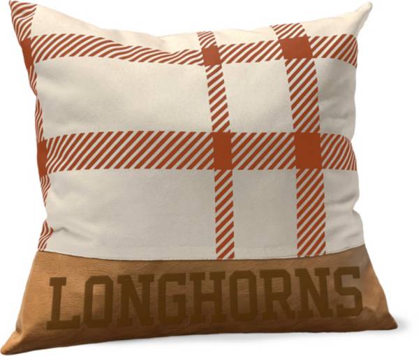 Pegasus Sports Texas Longhorns Faux Leather Pillow