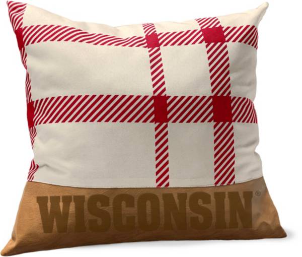 Pegasus Sports Wisconsin Badgers Faux Leather Pillow
