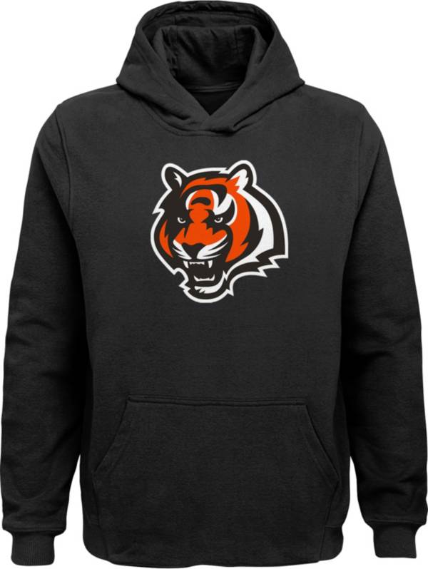 NFL Team Apparel Youth Cincinnati Bengals Logo Black Pullover Hoodie
