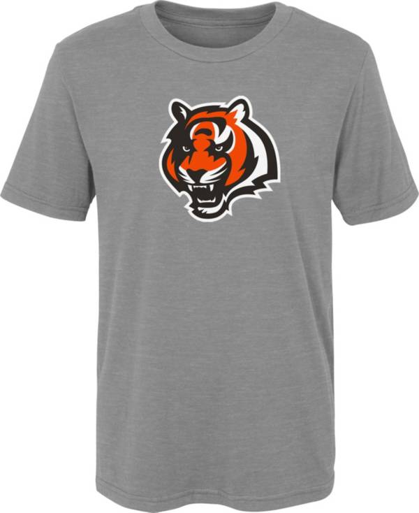 NFL Team Apparel Youth Cincinnati Bengals Primary Logo Grey T-Shirt