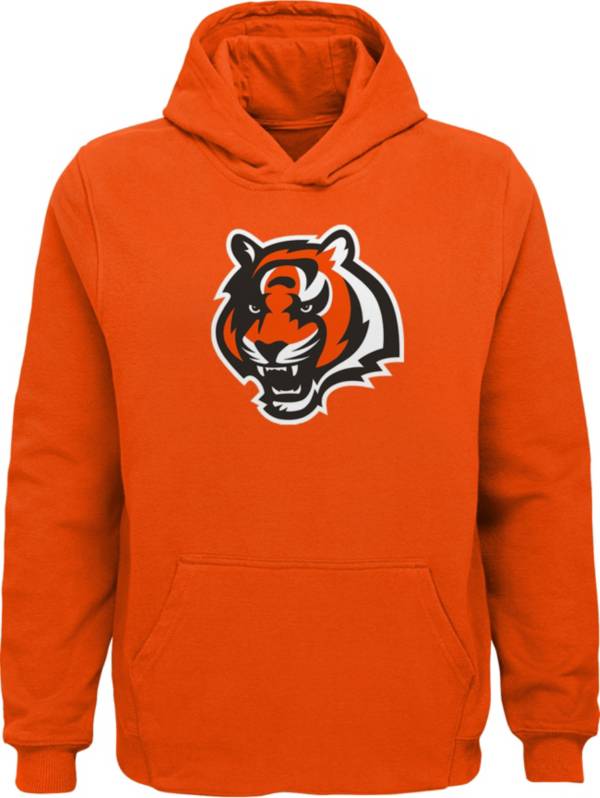 NFL Team Apparel Youth Cincinnati Bengals Primary Logo Orange Pullover Hoodie