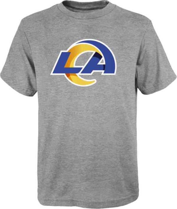 NFL Team Apparel Youth Los Angeles Rams Primary Logo Grey T-Shirt