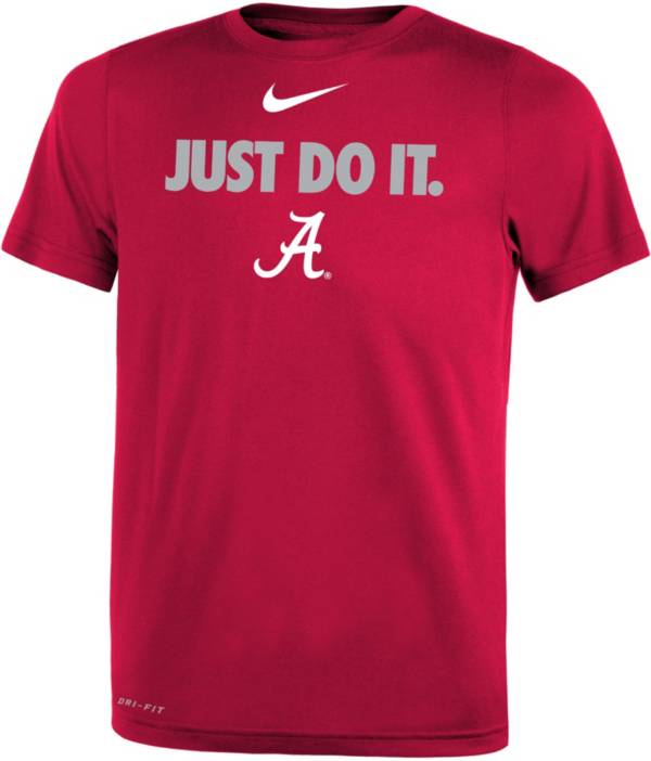 Nike Boys' Alabama Crimson Tide Crimson Dri-FIT JUST DO IT T-Shirt