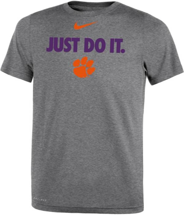 Nike Boys' Clemson Tigers Grey Dri-FIT JUST DO IT T-Shirt product image