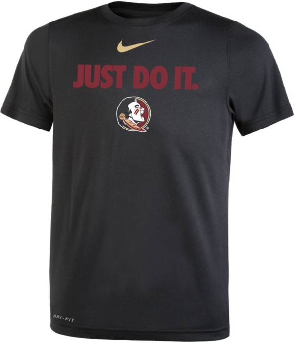 Nike Boys' Florida State Seminoles Black Dri-FIT JUST DO IT T-Shirt