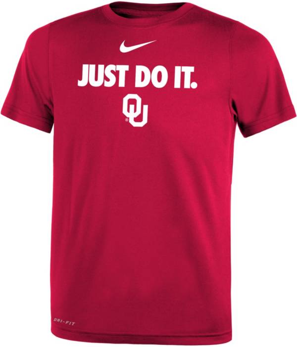 Nike Boys' Oklahoma Sooners Crimson Dri-FIT JUST DO IT T-Shirt