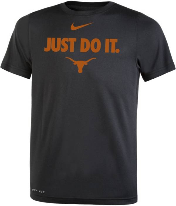 Nike Boys' Texas Longhorns Black Dri-FIT JUST DO IT T-Shirt