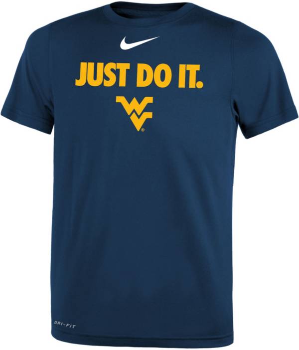 Nike Boys' West Virginia Mountaineers Blue Dri-FIT JUST DO IT T-Shirt product image