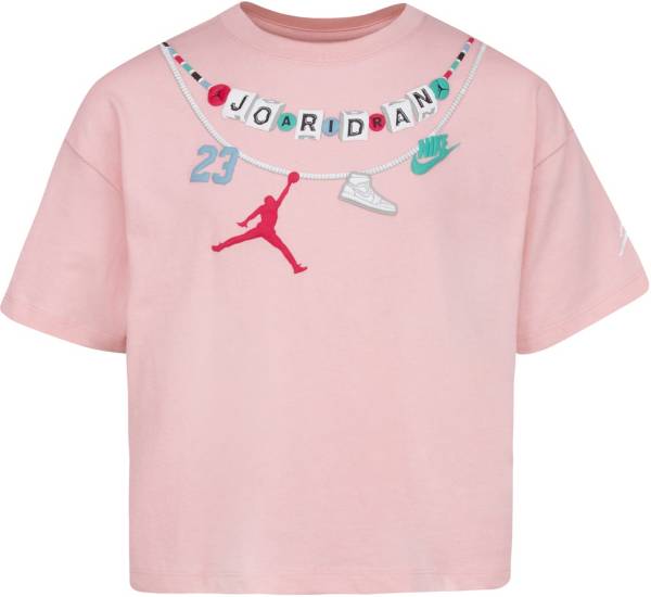 Jordan Girls' Necklace Graphic Short Sleeve T-Shirt