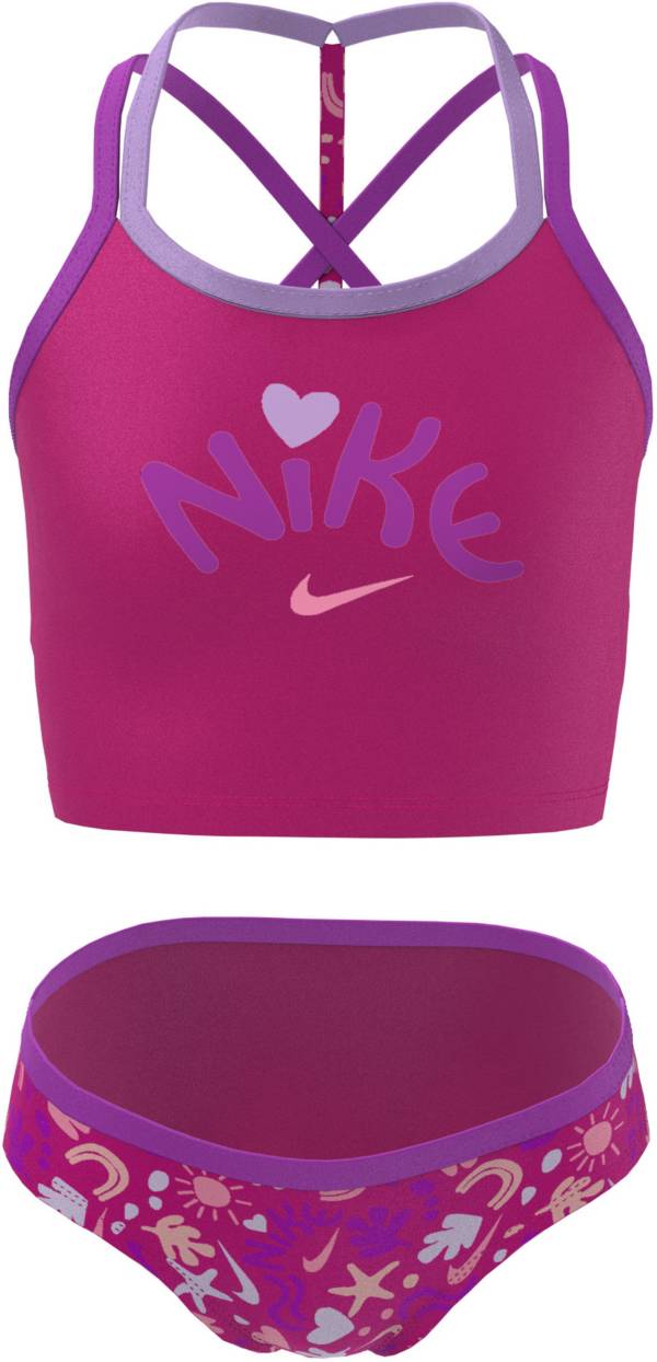 Nike Girls' T-Crossback Midkini Swimsuit