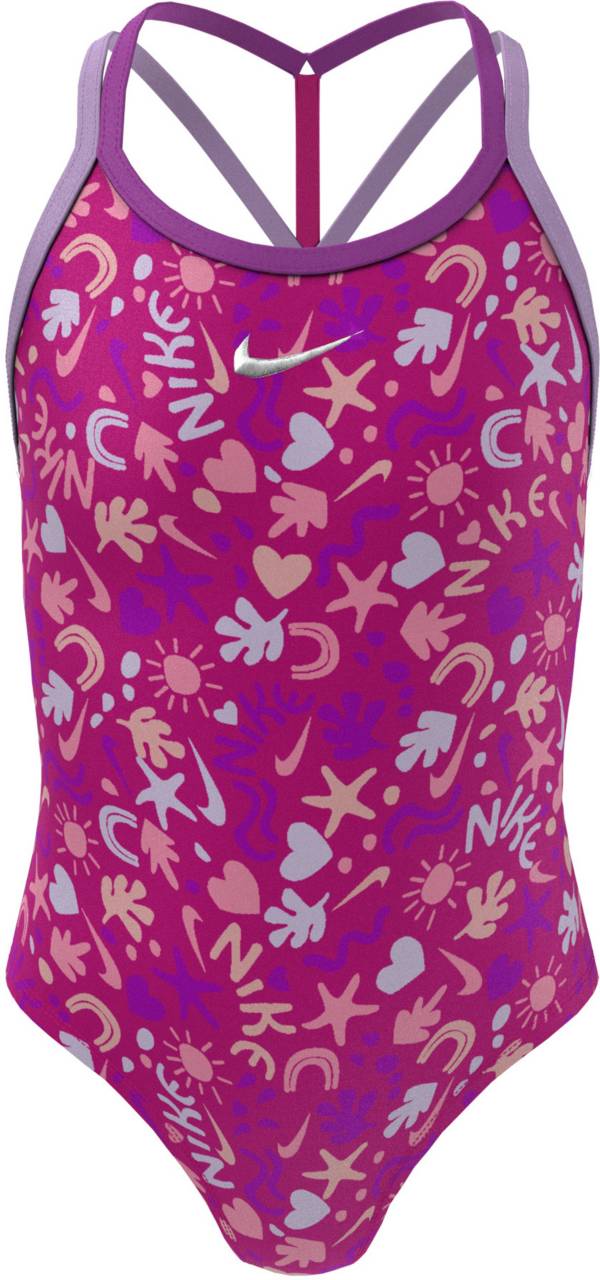 Nike Girls' T-Crossback One Piece Swimsuit