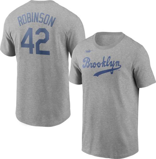 Nike Men's Los Angeles Dodgers Jackie Robinson #42 Grey Cool Base Jersey