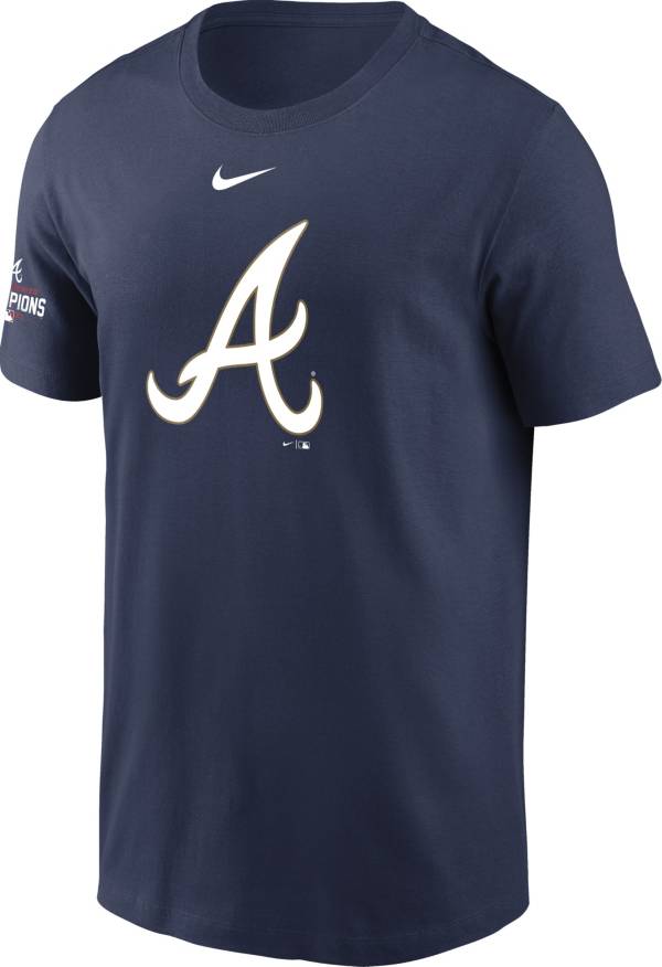 Nike Men's Atlanta Braves 2022 Gold Collection Navy Logo T-Shirt product image