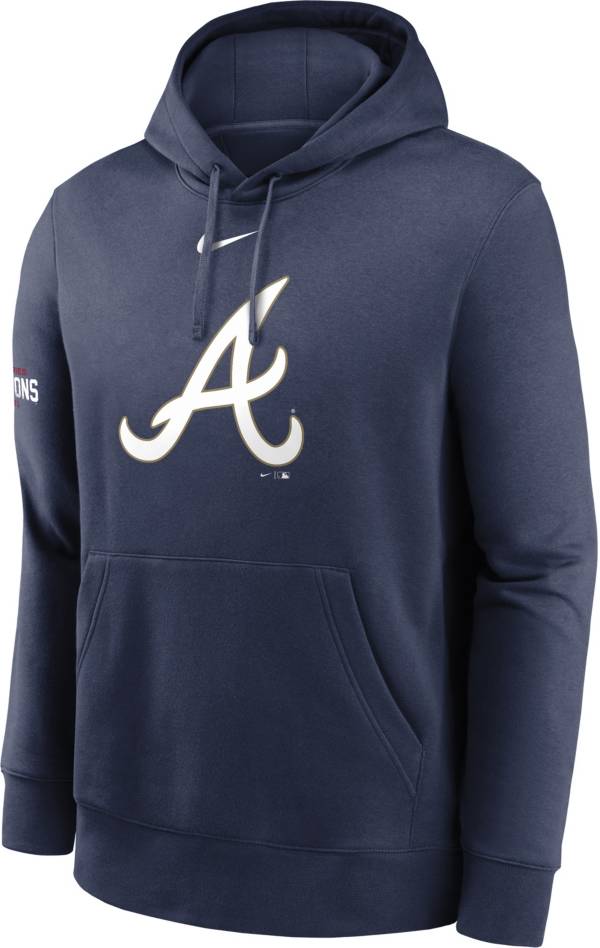 Nike Men's Atlanta Braves 2022 Gold Collection Navy Logo Hoodie