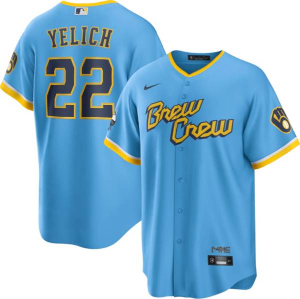 Nike Men's Milwaukee Brewers 2022 City Connect Christian Yelich #22 Cool Base Jersey product image
