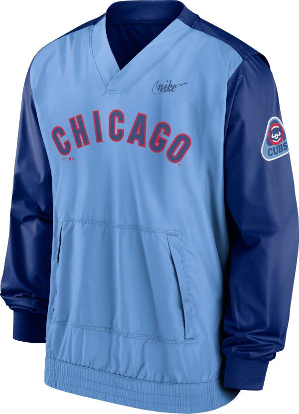 Nike Men's Chicago Cubs Blue V-Neck Pullover Jacket