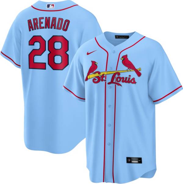 Nike Men's St. Louis Cardinals Nolan Arenado #28 Blue Cool Base Jersey